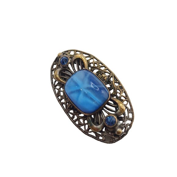 Antique Star Glass Czech Brooch (A4895) - Picture 2 of 4